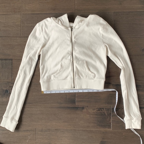 Urban outfitters white ribbed zip up sweater - Picture 1 of 4